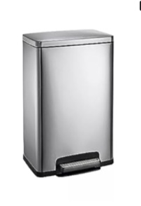  Tramontina 13 Gal Step Trash Can, Stainless Steel