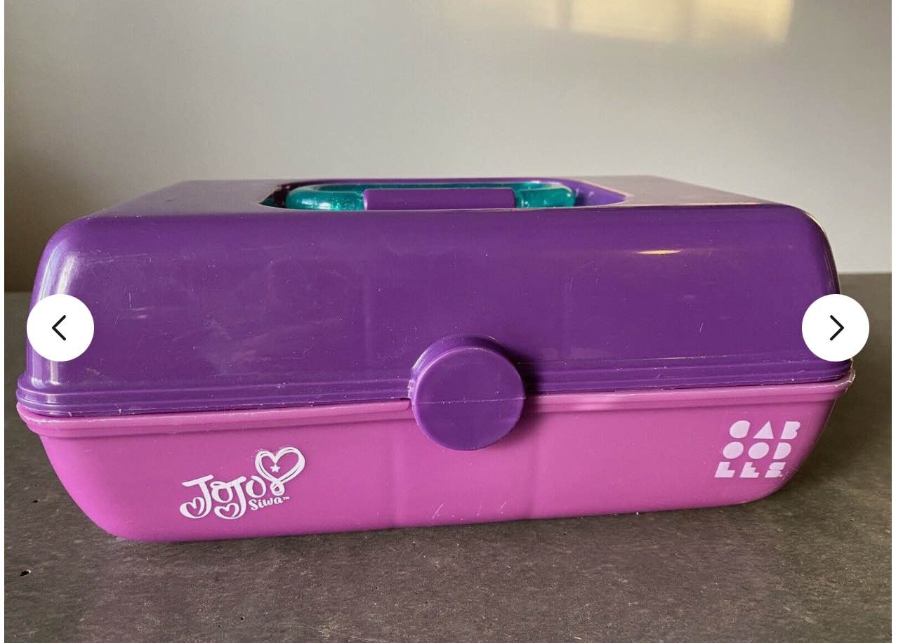 JoJo Siwa Purple Caboodles Makeup Storage Case 5.5x9 3.5 Tall