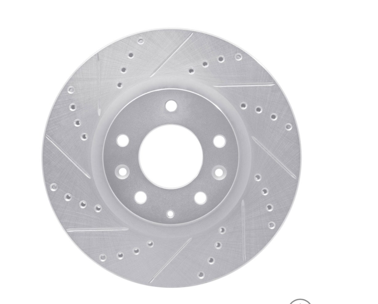  Dynamic Friction 631-80042L - Drilled and Slotted Silver Zinc Brake Rotor