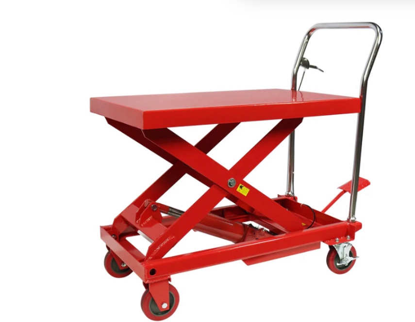 GARVEE GARTVEE Hydraulic Lift Table Cart 660LBS Double Scissor Lift Table, Cart Lift Table Cart 30.8" Lifting Height with 4 Wheels and Foot Pump, Hydraulic Cart for Material Handling and Freight Lifting - 660LBS