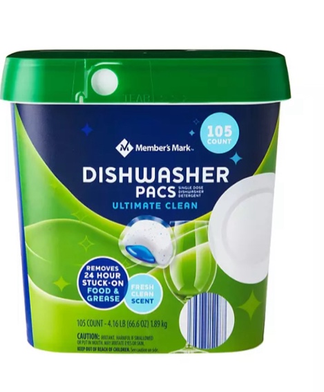 (Incomplete)Member's Mark Ultimate Clean Automatic Dishwasher Pacs, Fresh Clean Scent (105 ct.)