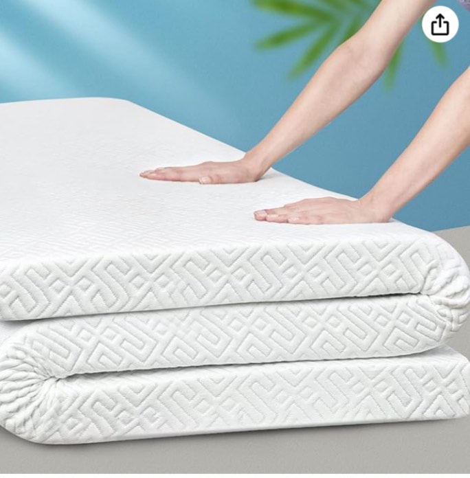 (similar to stock photo) (size Queen ) GOBEES 3 Inch Memory Foam Mattress Topper Queen Size Bed, Cooling Gel Foam and Removable Soft Cover, Comfort Body Support & Pressure Relief, 10 Year Warranty