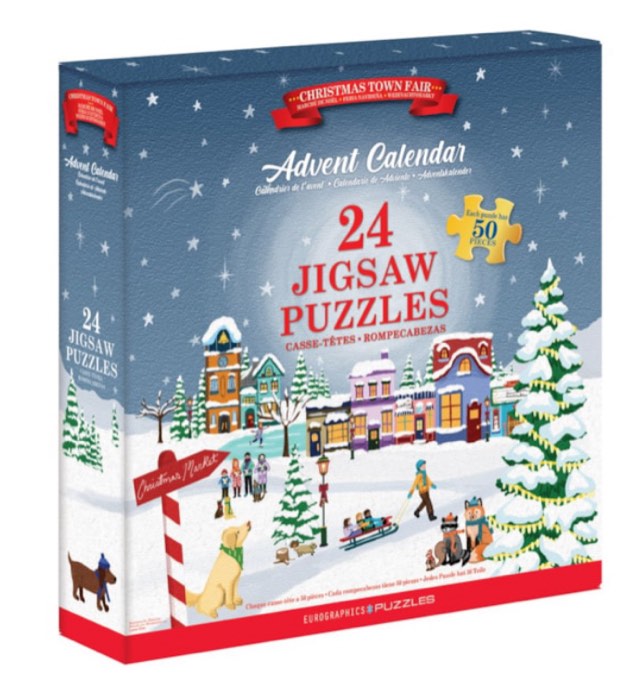 Eurographics Advent Calendar - Christmas Town Fair  24 Surprise Jigsaw Puzzles