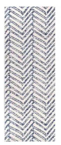 Rosanne Geometric Herringbone Blue 3 ft. x 8 ft. Runner Rug 31