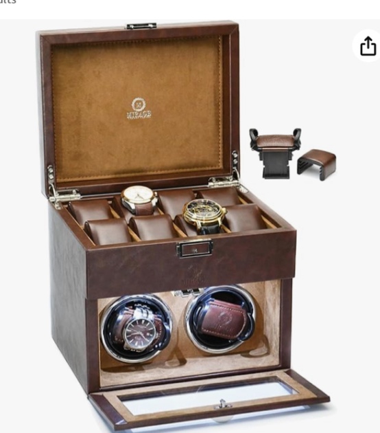 M Mirage Luxury Travel Watch Winder Box for Automatic Watches Case - 8 Slots Watches Storage
