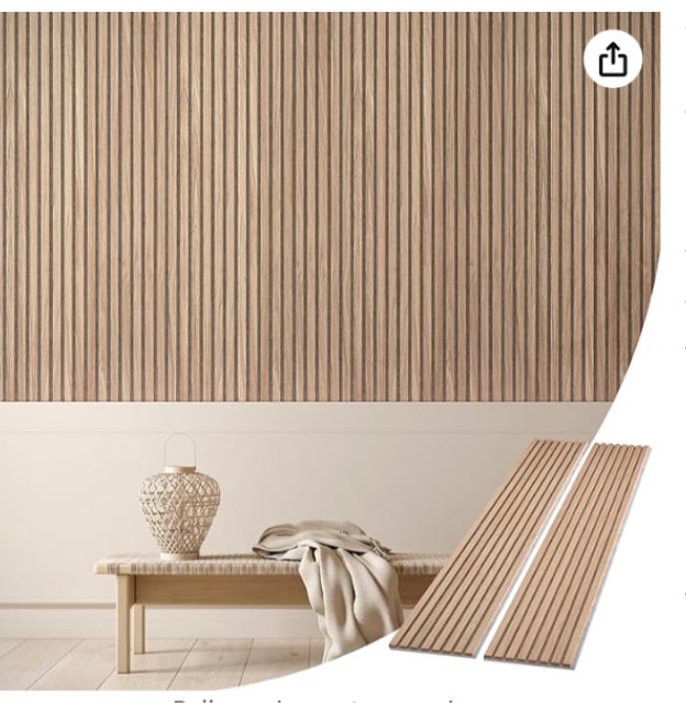 WVH Slatpanel Acoustic Wood Wall Panels (8X5.9 inch Slatted Oak Veneer Gray Felt)