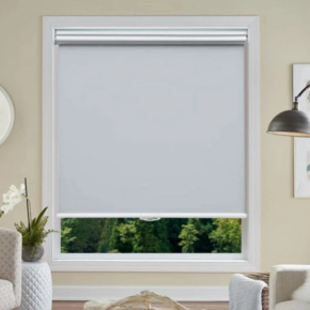 (unknown size)Blackout Roller Shades, Cordless Roller Window Blinds with Thermal Insulated for Office, Living Room, Bedroom, Kitchen, Easy Installation--Blackout Light Grey