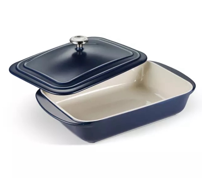 Tramontina 13.6" x 9.6" Ceramic Covered Bakeware with Stainless Steel Knob (Choose Color)