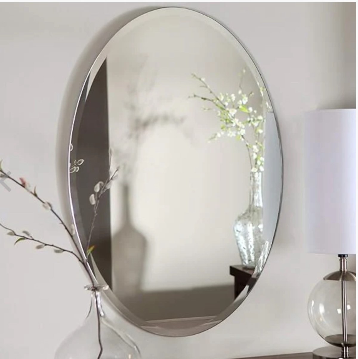  Oval Frameless Mirror