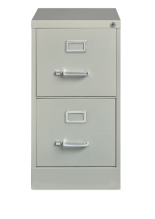 (different color to stock photo)(similar to stock photo)Hirsh Commercial Grade 2-Drawer Vertical File Cabinet, Letter-Width, Light Gray, 22" Deep (20405)