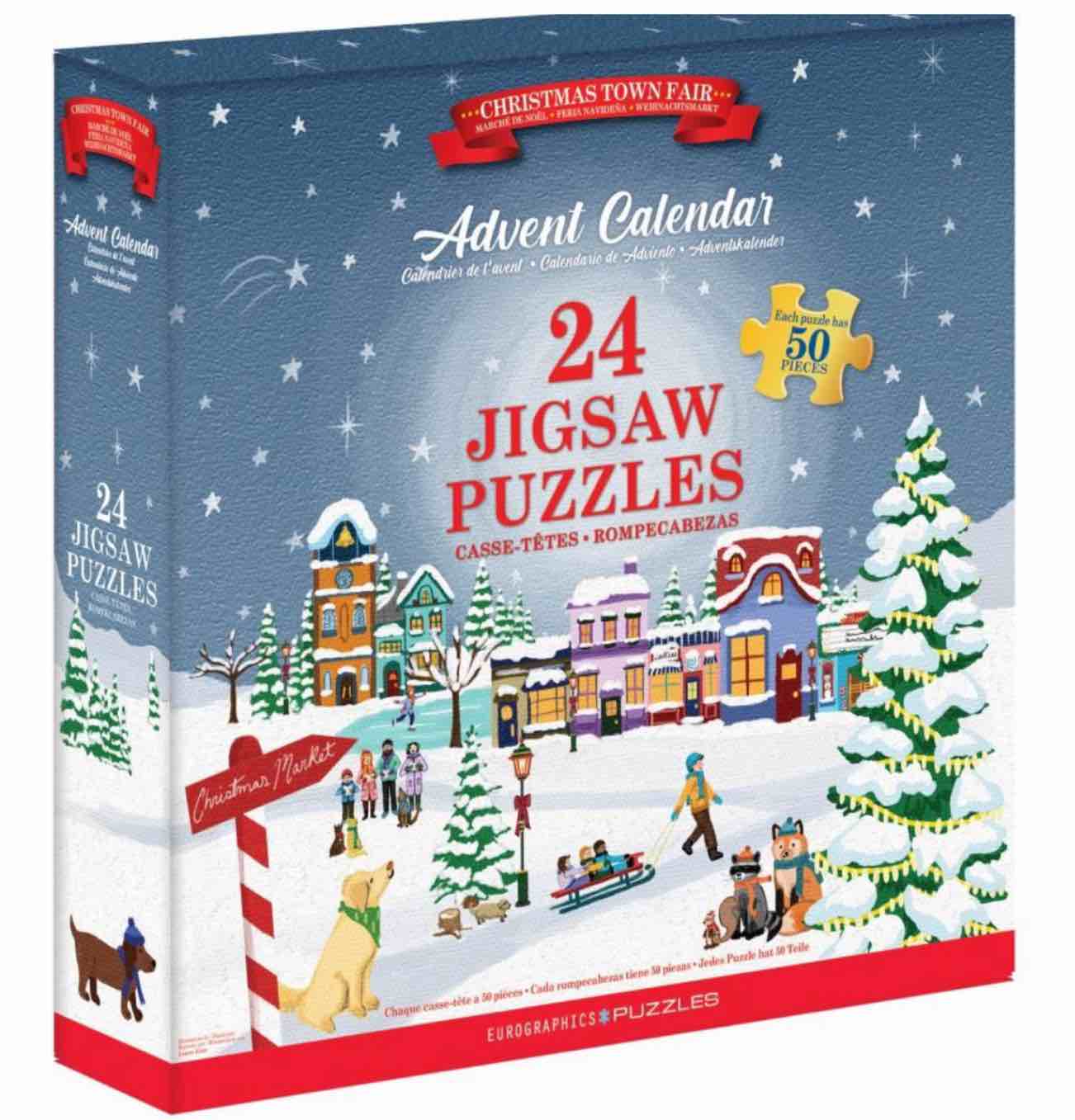  Eurographics Advent Calendar - Christmas Town Fair  24 Surprise Jigsaw Puzzles