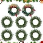 Zeyune 8 Pack Christmas Kitchen Cabinet Pine Wreaths 12 Inch Artificial Holiday Pine Wreaths Christmas Wreaths for Kitchen Cabinets Windows Door Dining Chairs and Other Holiday Decorations