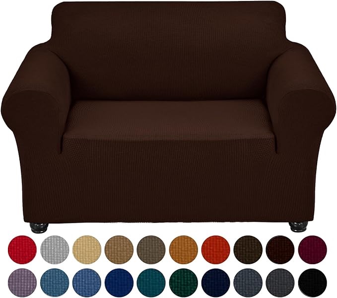 Joccun Stretch Chair Couch Cover,1-Piece Water Repellent Sofa Slipcover Spandex Fabric Sofa Covers with Elastic Bottom,Washable Furniture Protector for Dogs,Cats,Kids(Armchair,Chocolate) Chocolate Small?35" - 55"?