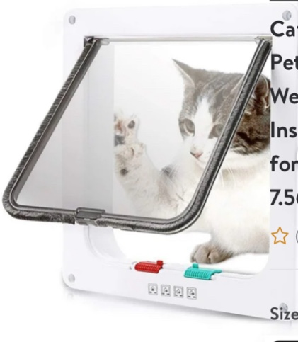  FAREVER Cat Door (, 4Way Wall(White-Medum)