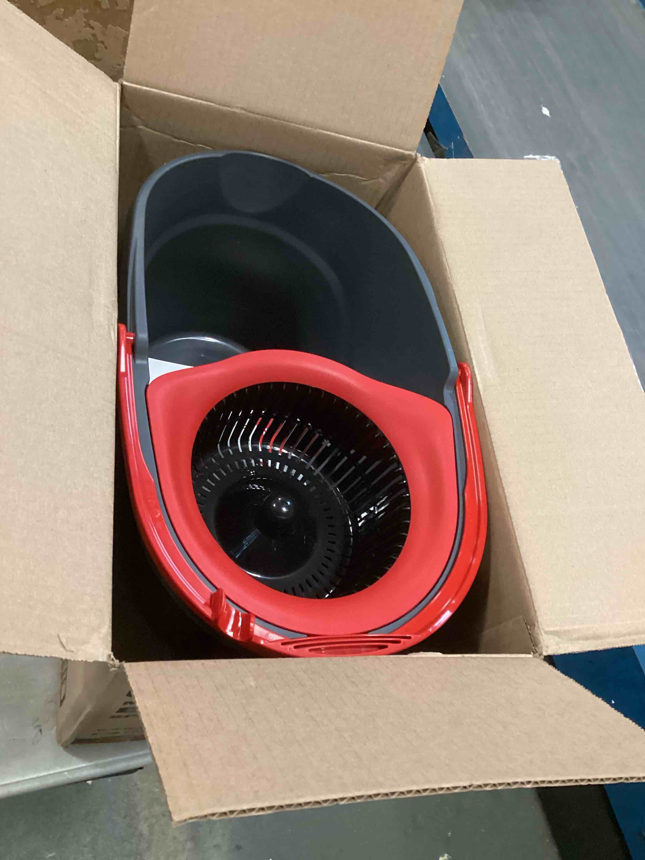 Condition photo showing As Is for O-Cedar EasyWring Microfiber Spin Mop, Bucket Floor Cleaning System, Red, Gray, Standard