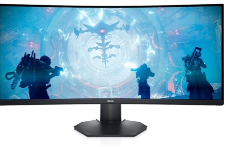 dell s3422dwg 34 inch wqhd (3440x1440) 21:9 1800r curved gaming monitor, 144hz, va, 1ms mprt, amd freesync premium pro, hdr 400, displayport, 2x hdmi, 5x usb