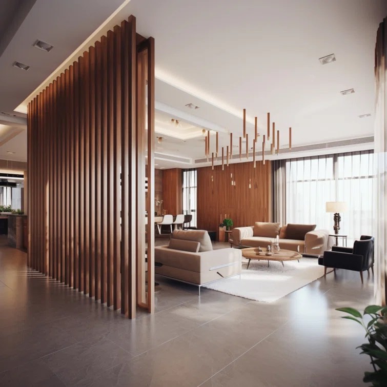 106" x 4" High-Quality WPC Room Partition Dividers - Eco-Friendly, Durable, and Elegant