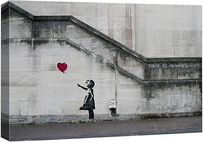 There Is Always Hope Balloon Girl by Banksy - Wrapped Canvas Graphic Art Print