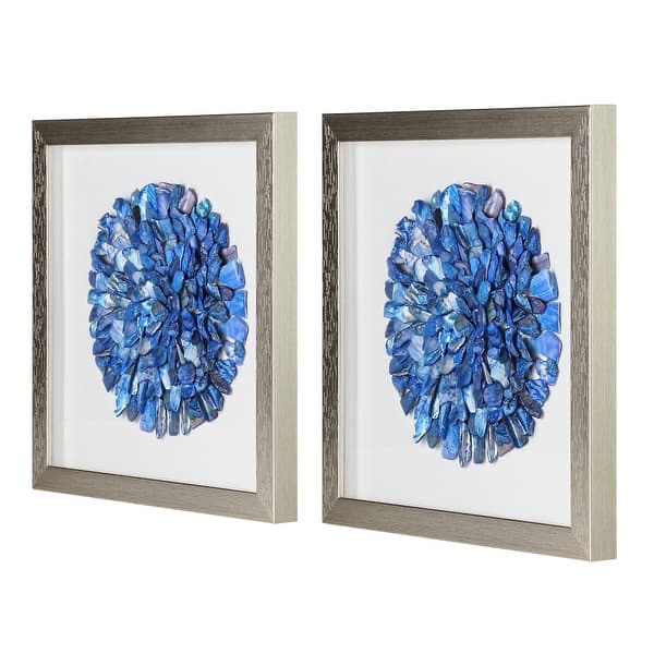 American Art Decor Ocean Blues Framed Wall Decor - 11.81" x 11.81" - 11.81" x 11.81"