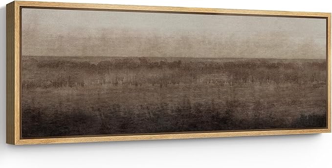 SIGNFORD Large Framed Canvas Print Wall Art Serene Horizon Minimalist Landscape Illustrations Modern Art Calm Warm for Living Room, Bedroom, Office - 60"x20"