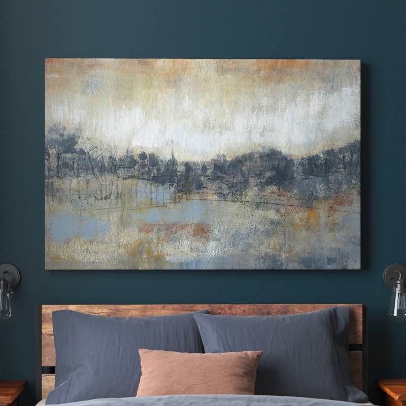 " Cool Grey Horizon I " Painting Print