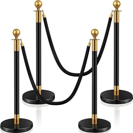 Ferraycle 4 Pcs Stainless Steel Stanchion Post Queue