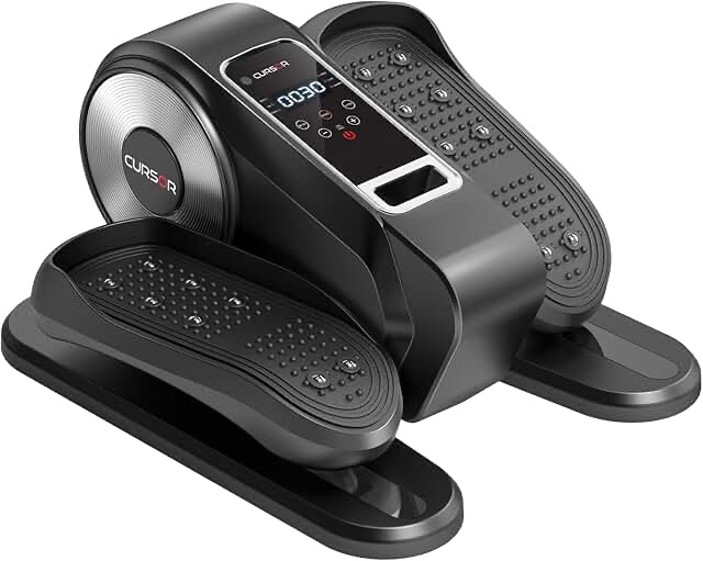 Under Desk Elliptical Machine, Electric Seated Pedal Exerciser, Mini Ellipse Leg Exerciser with Remoter, 12 Level Speeds, Forward & Reverse Direction, Manual & Auto Mode 