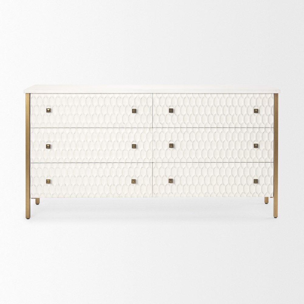 Mercana - Savannah White Fir Veneer With Gold Metal Accents