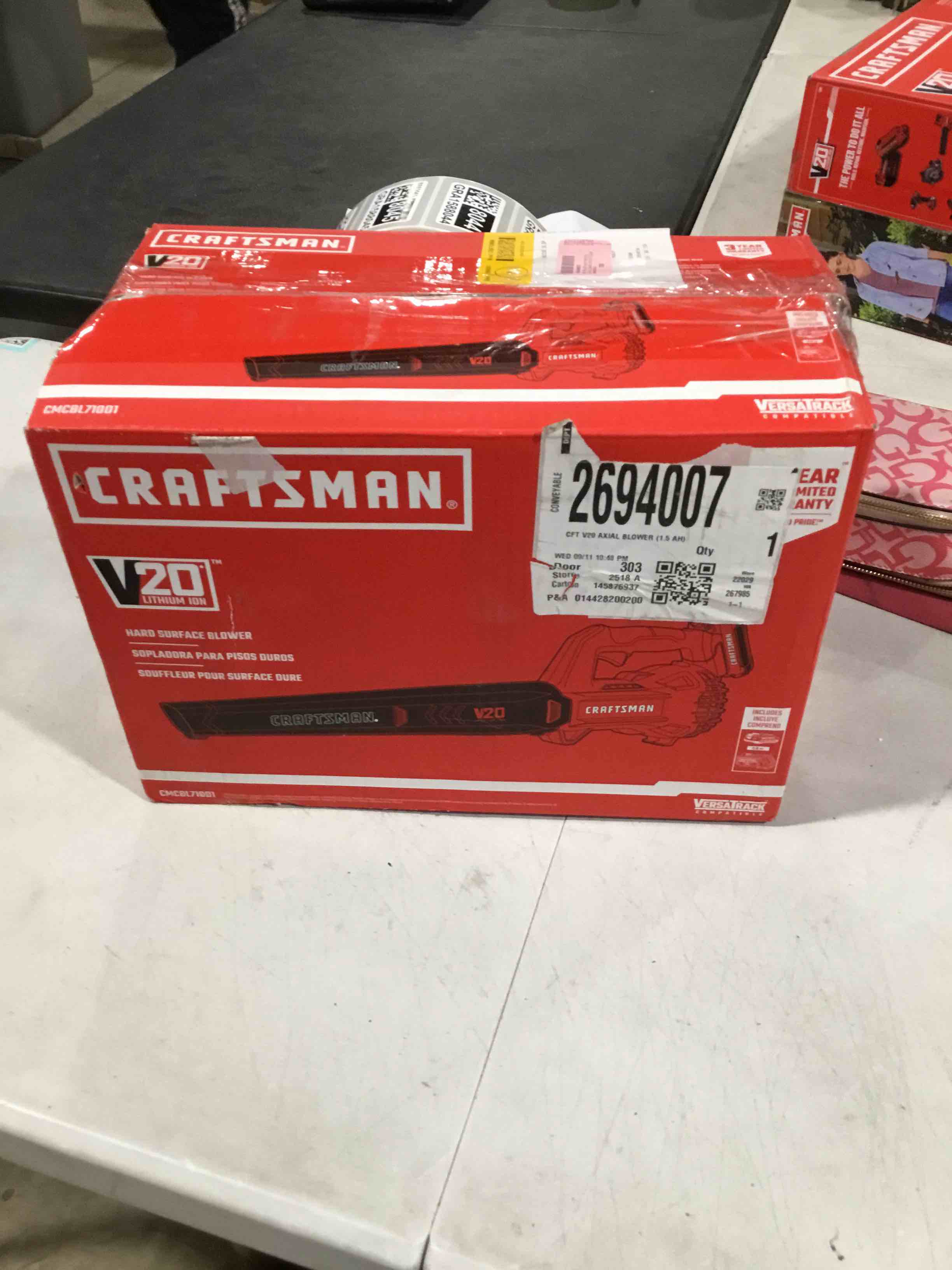 CRAFTSMAN V20 Cordless Leaf Blower, Hard Surface Blower, Bare Tool Only (CMCBL710B)