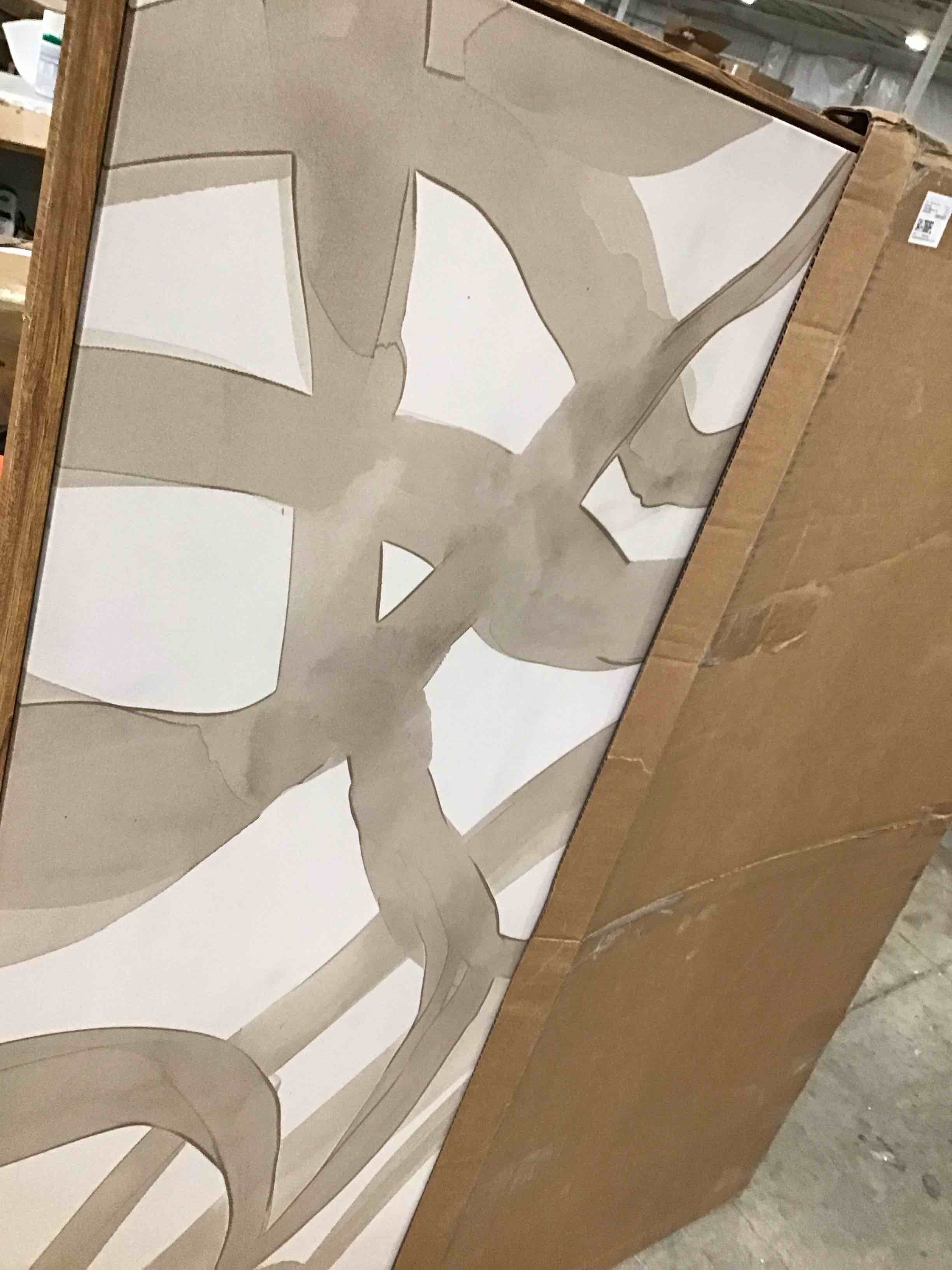 Condition photo showing Good Condition for Abstract Interlocking Circles in Neutral Tones Modern Art