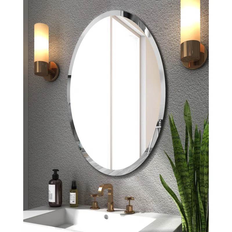 Annabellee Beveled Frameless Bathroom / Vanity Mirror
