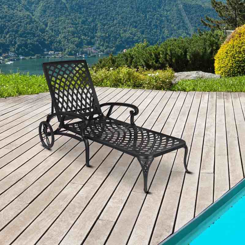 Dashani Outdoor Metal Chaise Lounge