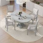 Bowlds Retro 5-piece Dining Set Extendable Round Table and 4 Chairs