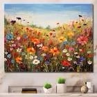Wild Flowers Meadows On Canvas Print