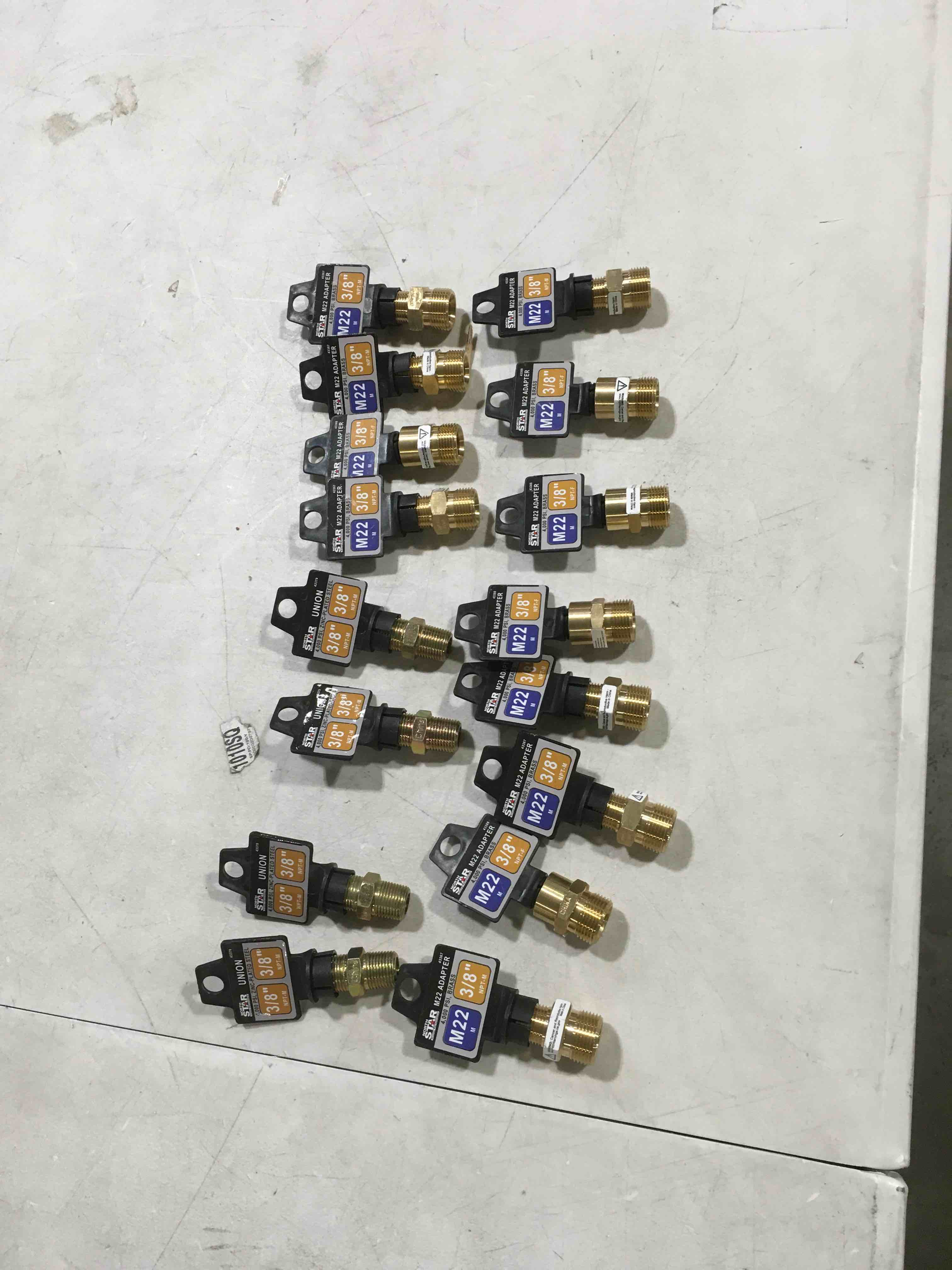 Brass adapters and unions various sizes 3/8”