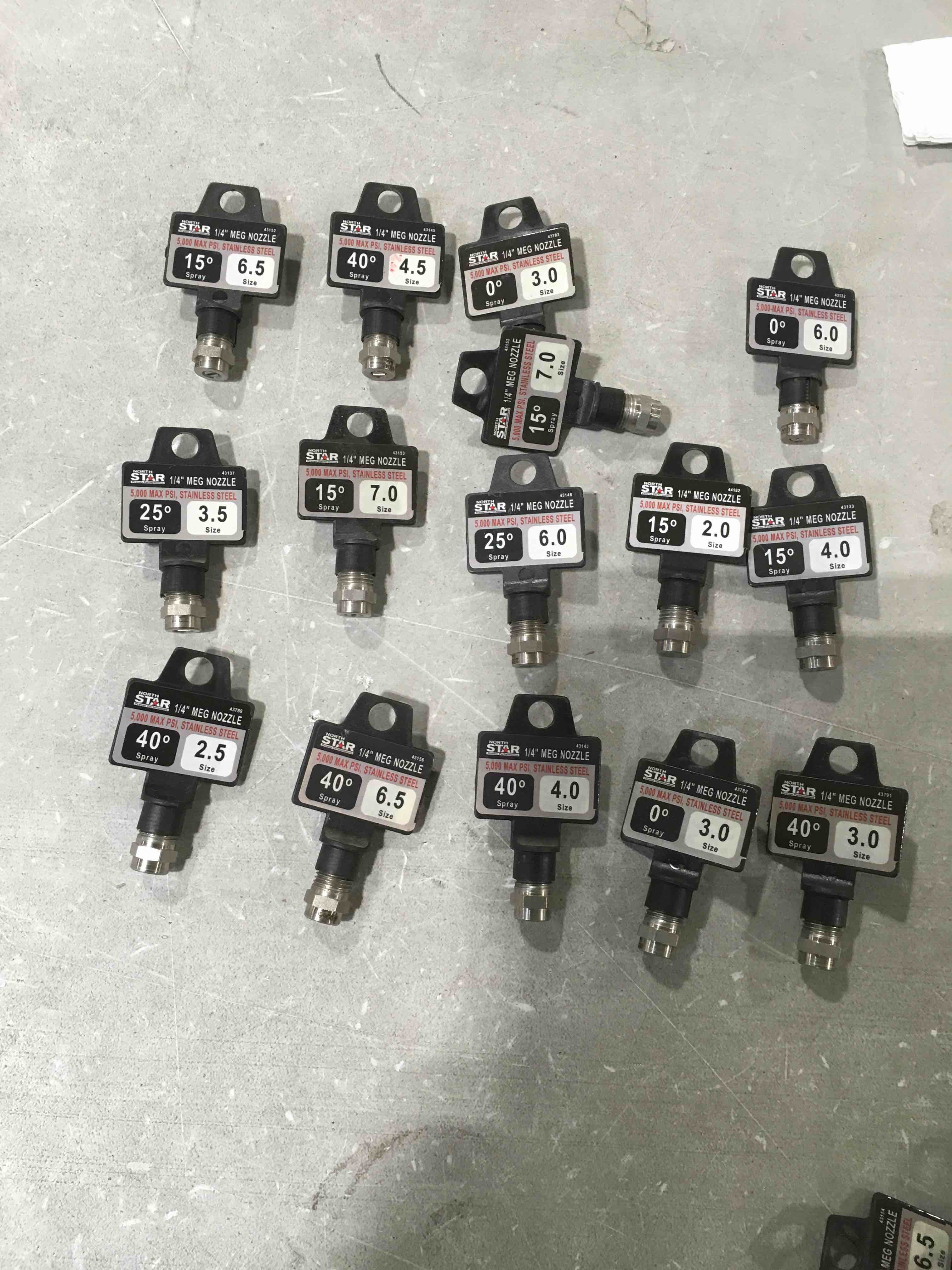 1/4” Meg nozzle various sizes 