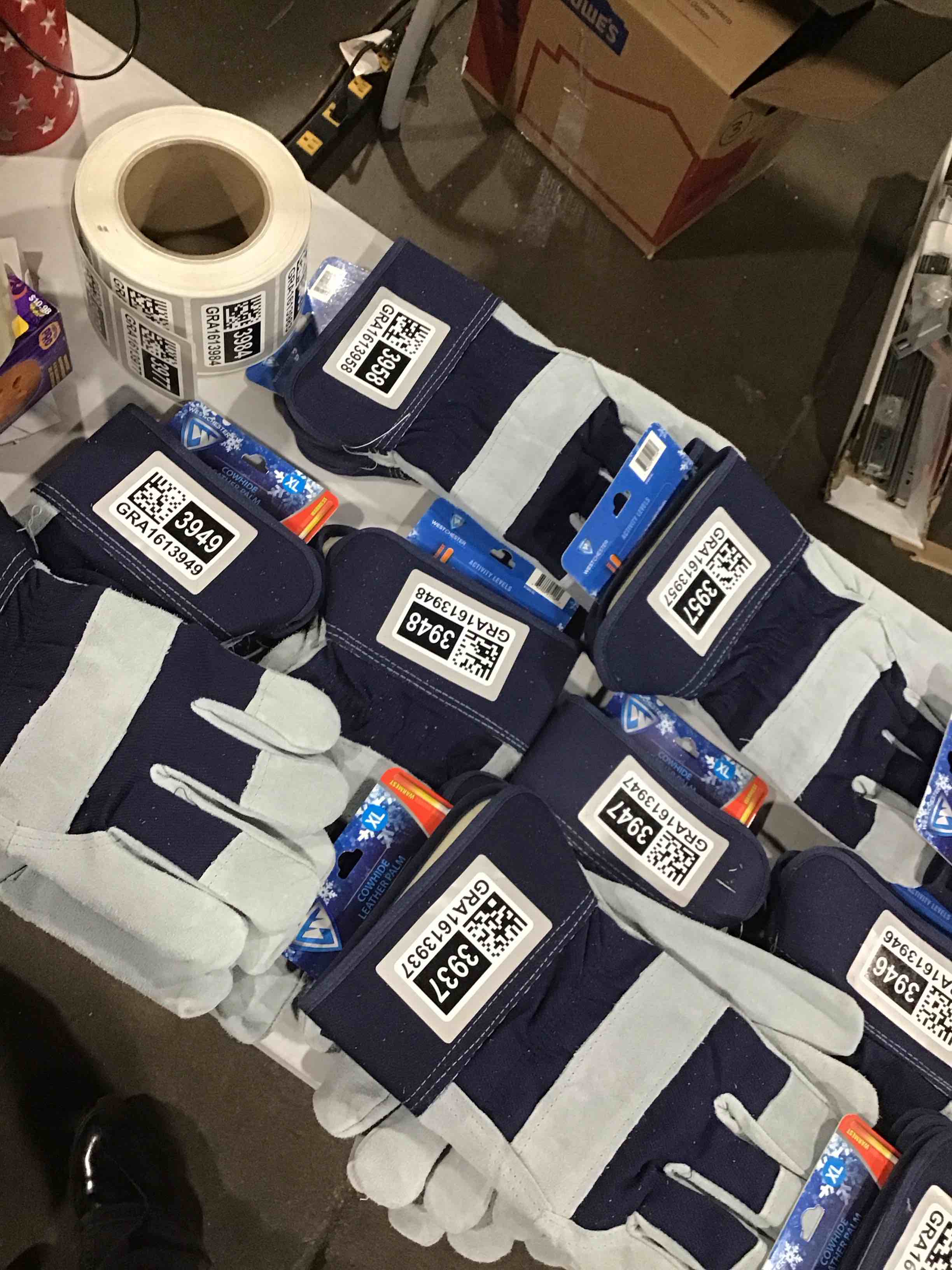 West Chester Men's Split Cowhide Leather Palm Gloves with Posi-Therm lining, Safety Gloves, Cold Weather Gloves, X-Large, (91205/XL), Blue and White