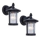 Project Source 2-Pack 8.78-in H - Black - Hardwired Medium base (E-26) - Outdoor Wall Light 5182803012