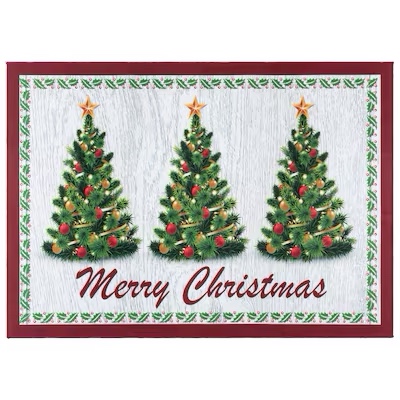 40 in x 55 in crystal print area rug collection christmas trees