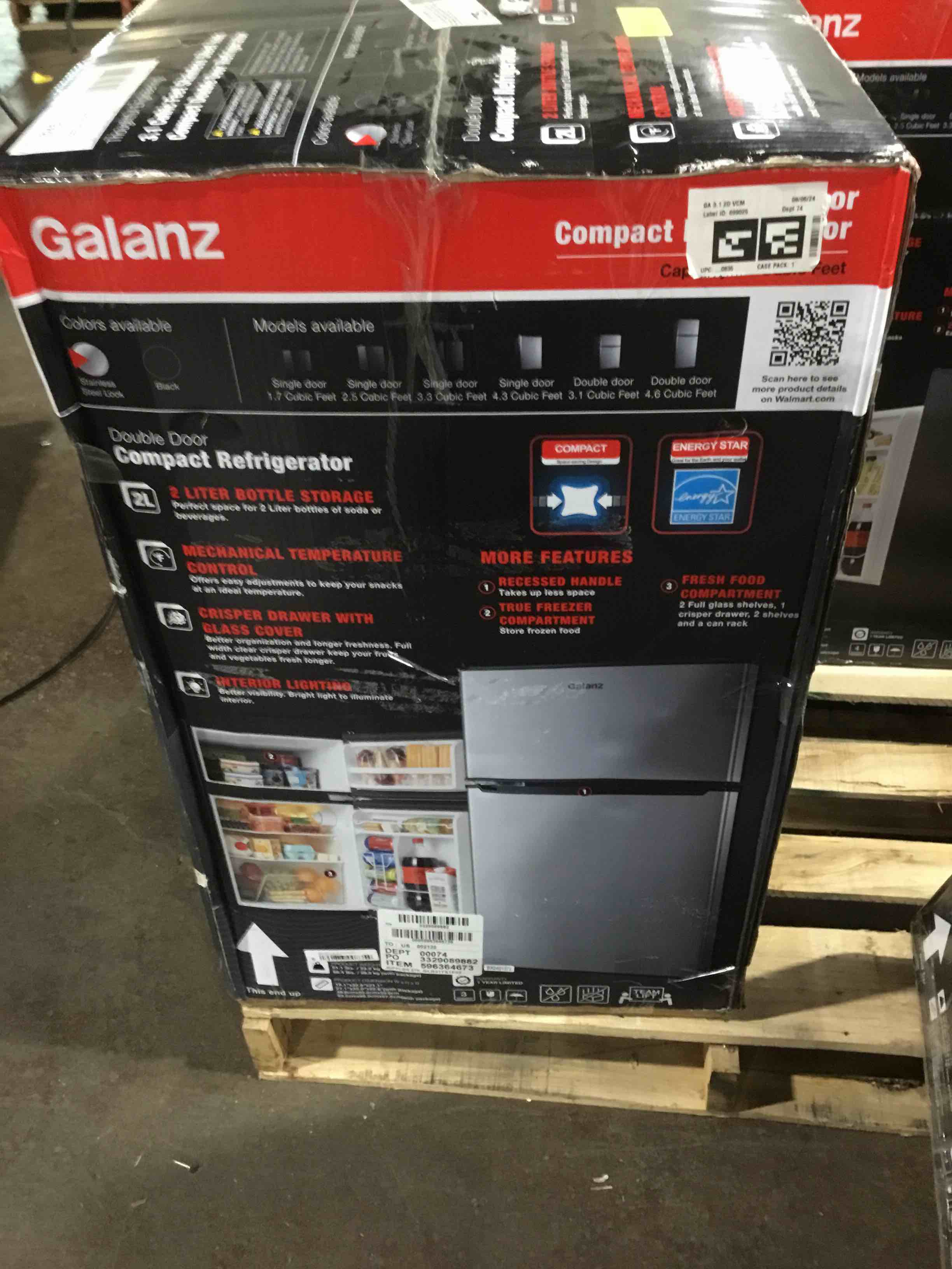 galanz compact refrigerator double door