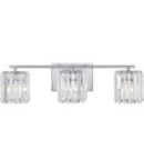 Presli led 3 light vanity bar chrome finish clear geometric pattern glass
