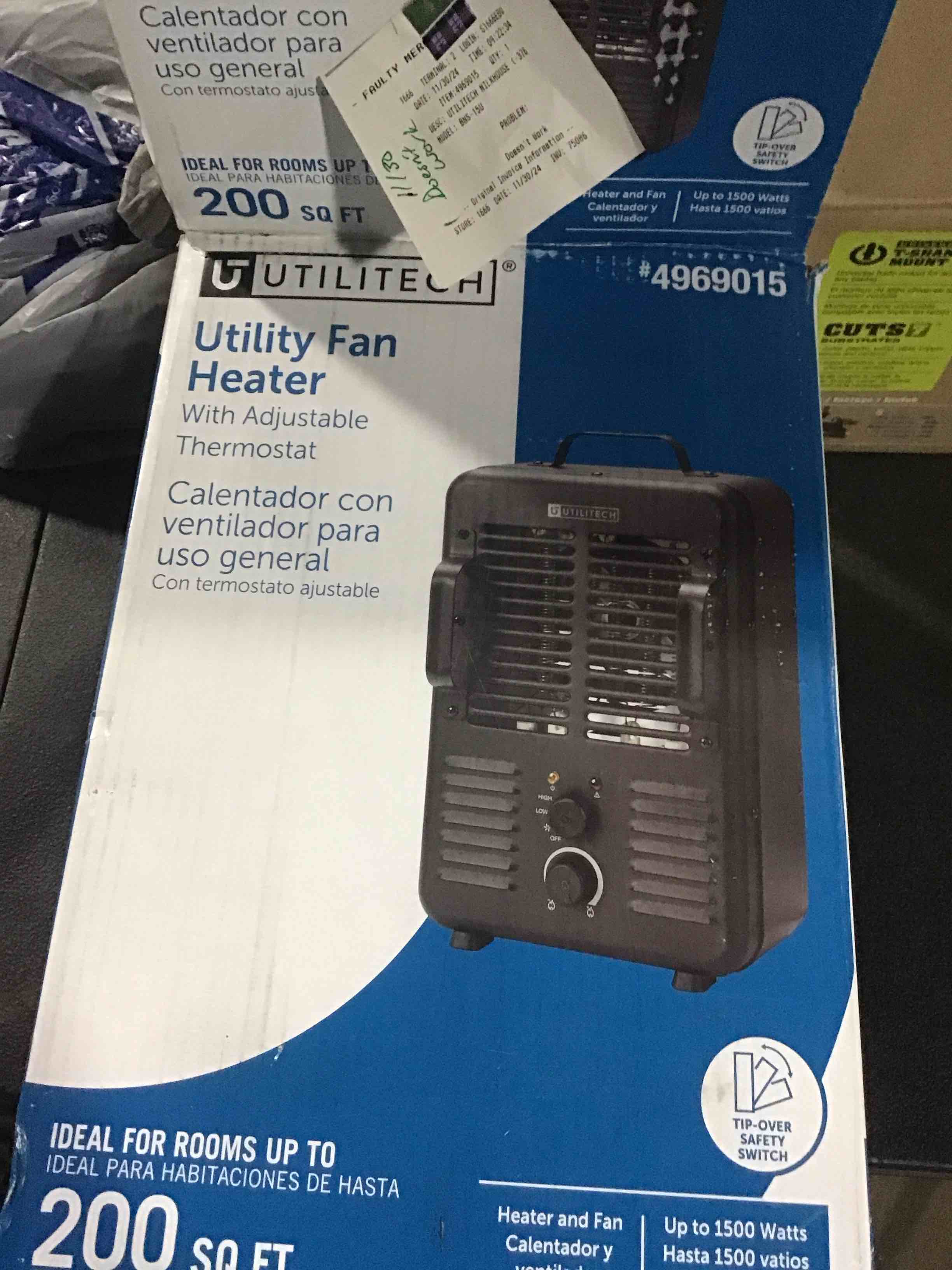 utilitech utility fan heater