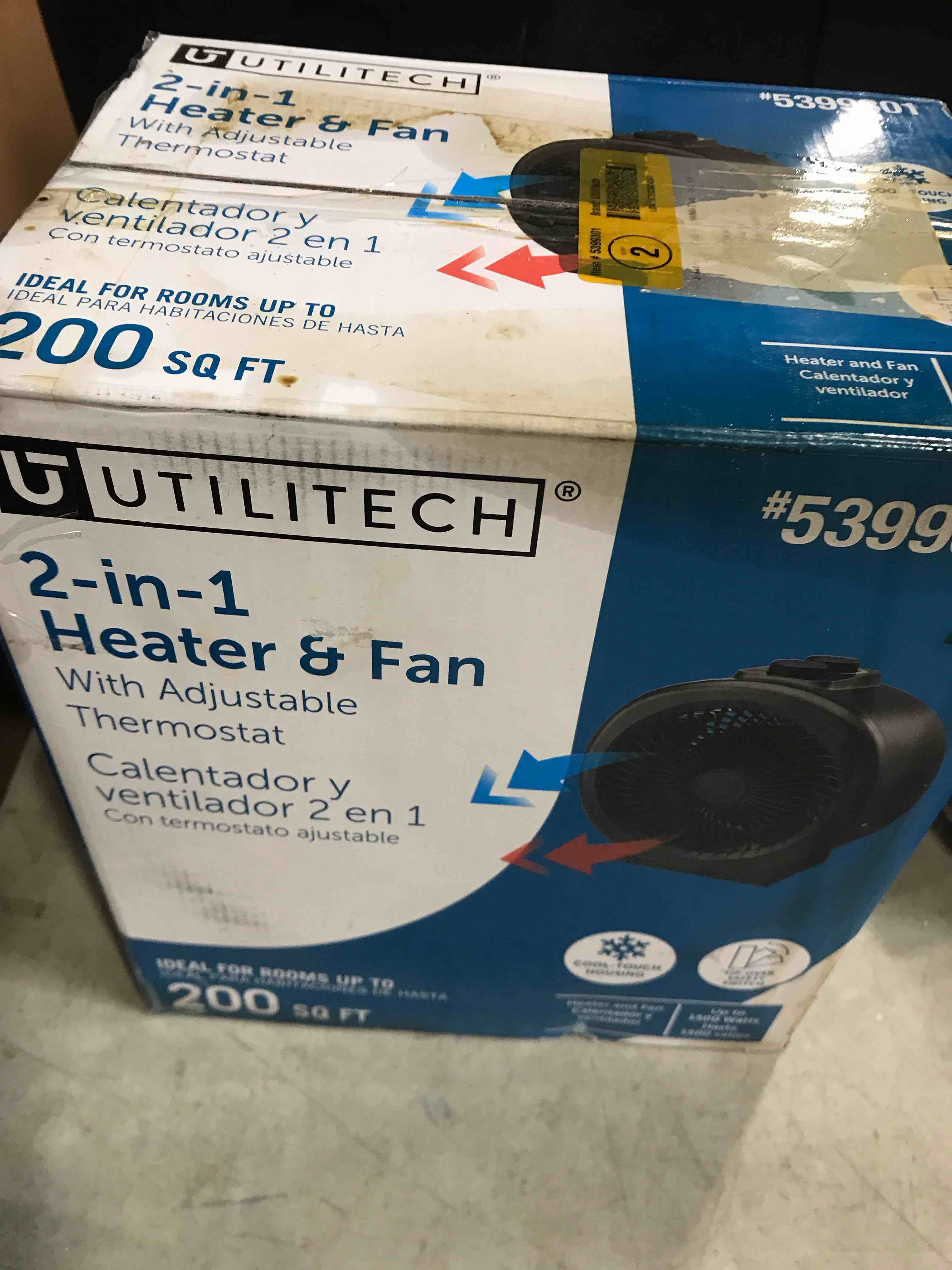 utilitech 2 in 1 heater and fan