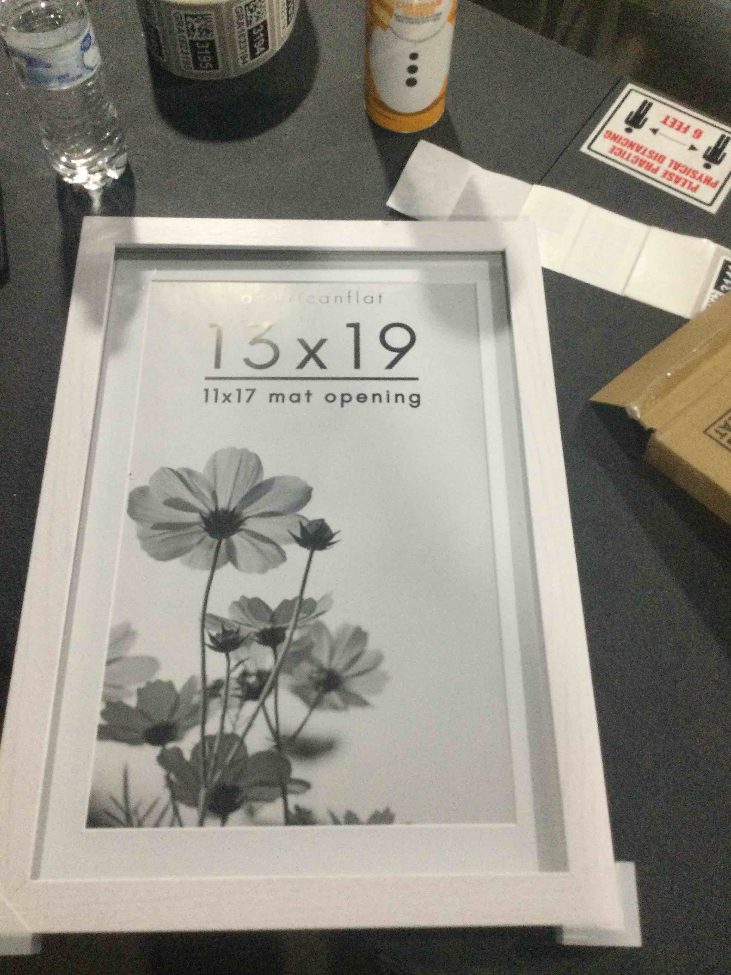 Americanflat 13x19 Picture Frame with Shatter-Resistant Glass - Use as 11x17 Frame with Mat or 13x19 Frame Without Mat - Hudson Collection - Wide Photo Frame for Wall Display - White