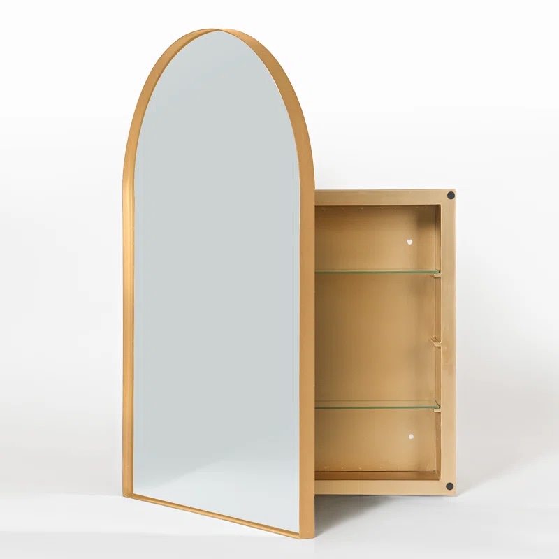 Brenai Recessed Framed 1 Door Medicine Cabinet with 2 Adjustable Shelves ( incomplete) 