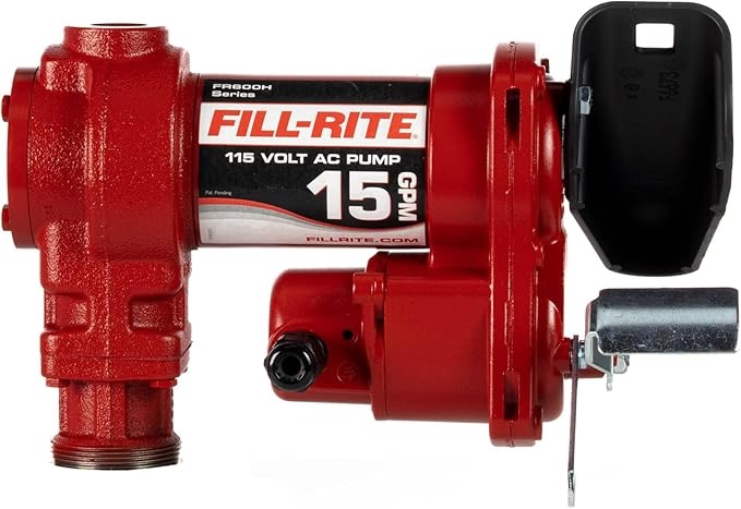 Fill-Rite FR604H 115V 15 GPM Fuel Transfer Pump (Pump Only Model) for Gasoline, Diesel, Kerosene, Ethanol Blend, Methanol Blend & Biodiesel up to B20