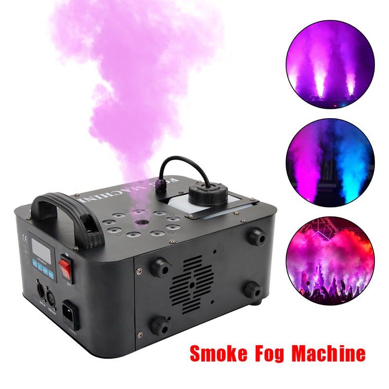 Jaquasha Vertical Fog Machine with 9 LED Lights for Halloween Party Stage