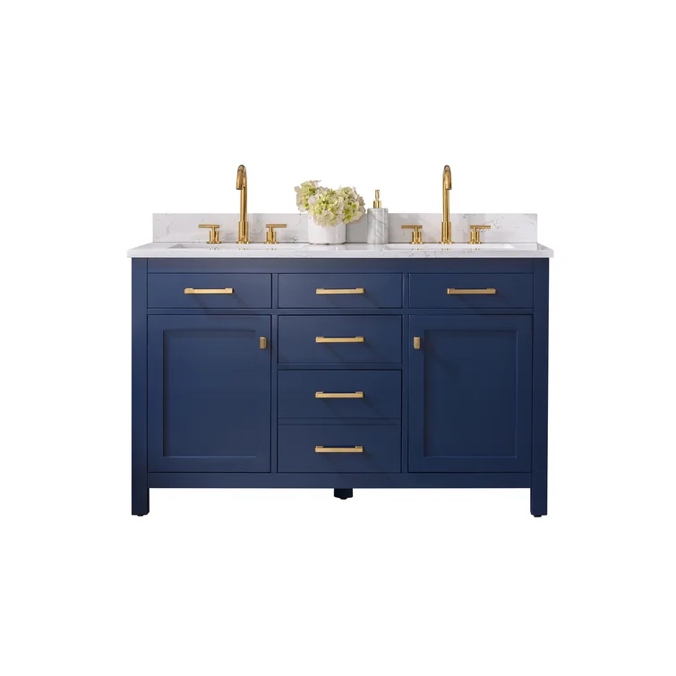 Saur 54" Free - standing Double Bathroom Vanity with Engineered