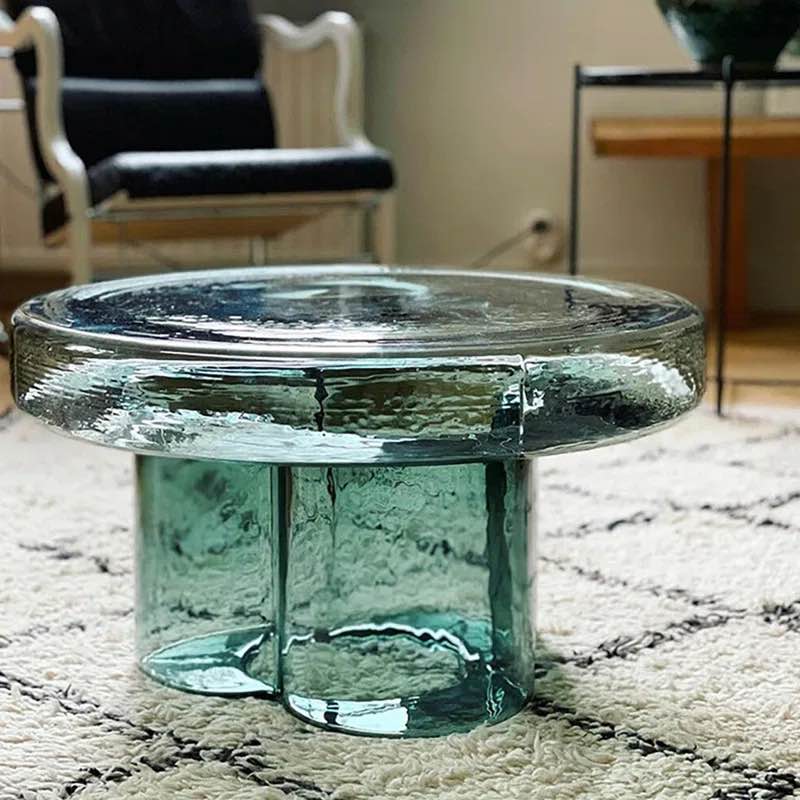 Hux Glass Pedestal End Table
