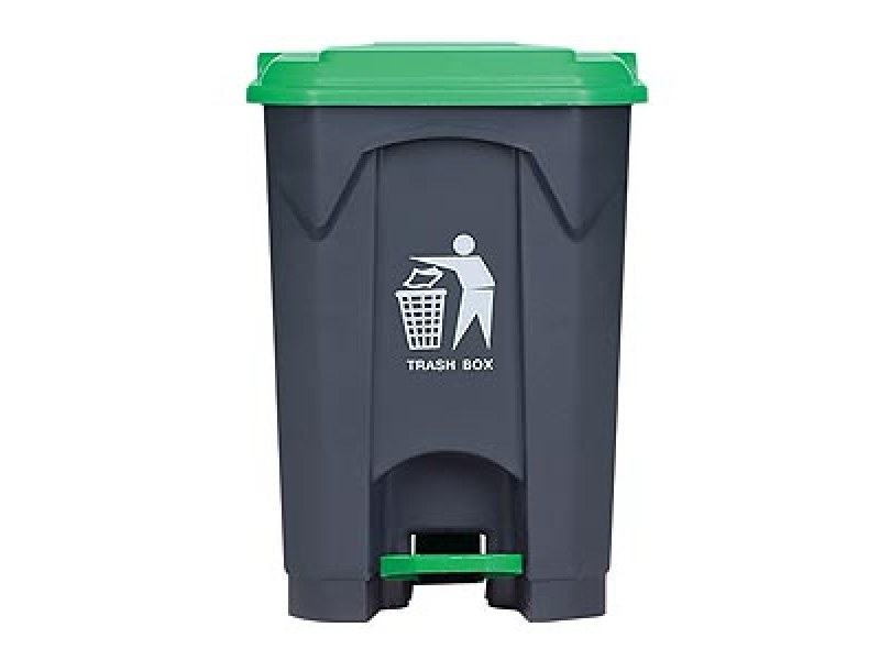 COPY - Medical-Hospital Waste Pedal Bin 45L Charcoal | With green lid